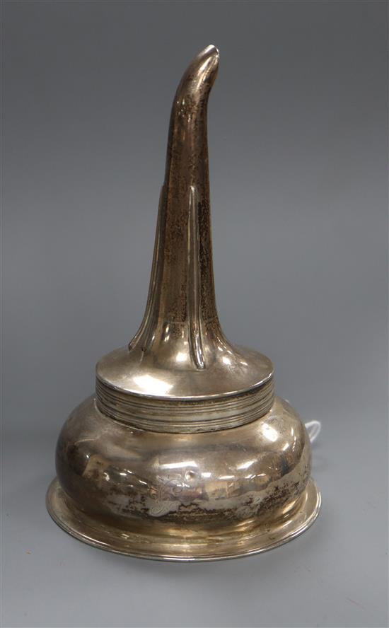 A George III provincial silver wine funnel, Newcastle, 1815, no makers mark, 14cm.